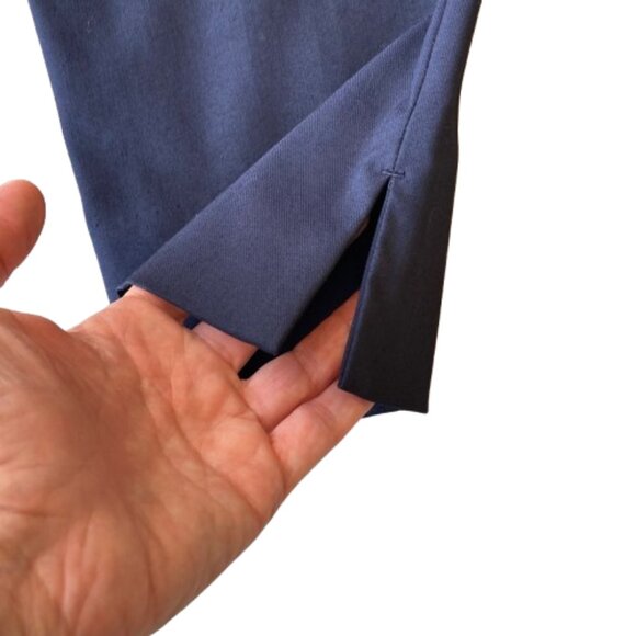 Tory Burch Callie Skinny Ankle Pants Side Zip Women's 2 Navy Blue - Picture 3 of 8